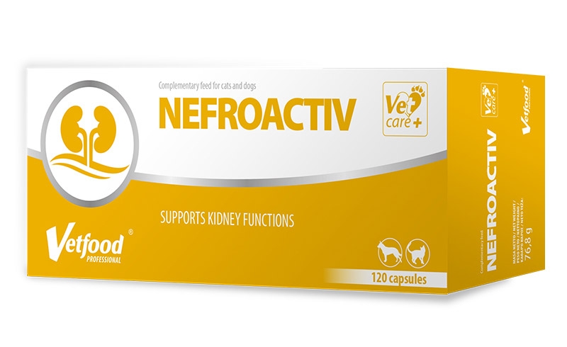 Zdjęcie Vetfood NefroActiv wspieranie funkcji nerek dla psów i kotów 120 kaps.