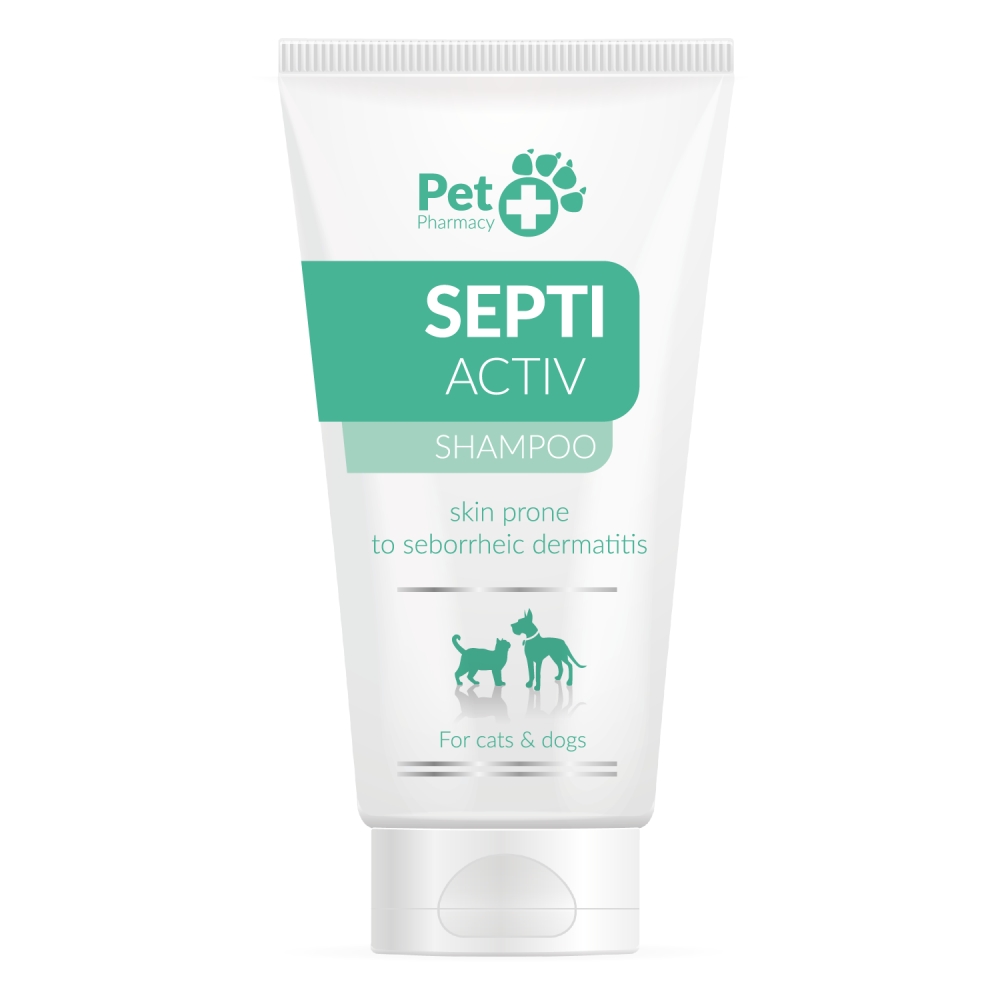 Zdjęcie Vetfood SeptiActiv szampon do skóry łojotokowej  dla psów i kotów 125ml