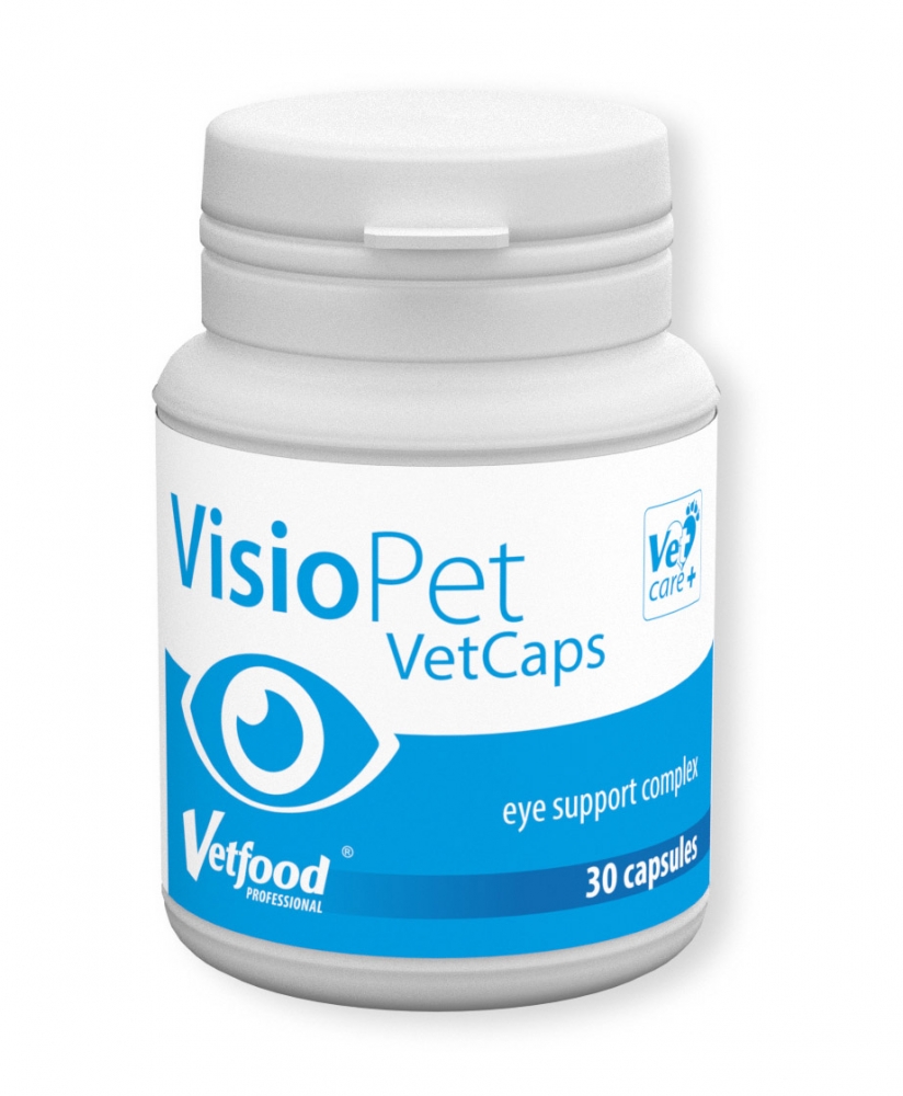 Zdjęcie Vetfood VisioPet VetCaps wsparcie narządu wzroku dla psów i kotów 30 kaps.