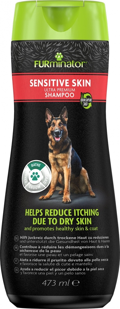 Zdjęcie Furminator Sensitive Skin Ultra Premium Shampoo szampon dla psów do wrażliwej, suchej skóry 473 ml