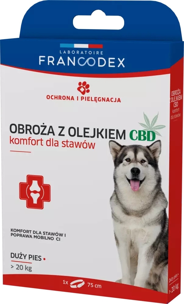 Zdjęcie Francodex Obroża z olejkiem CBD komfort dla stawów dla psów powyżej 20kg 70 cm