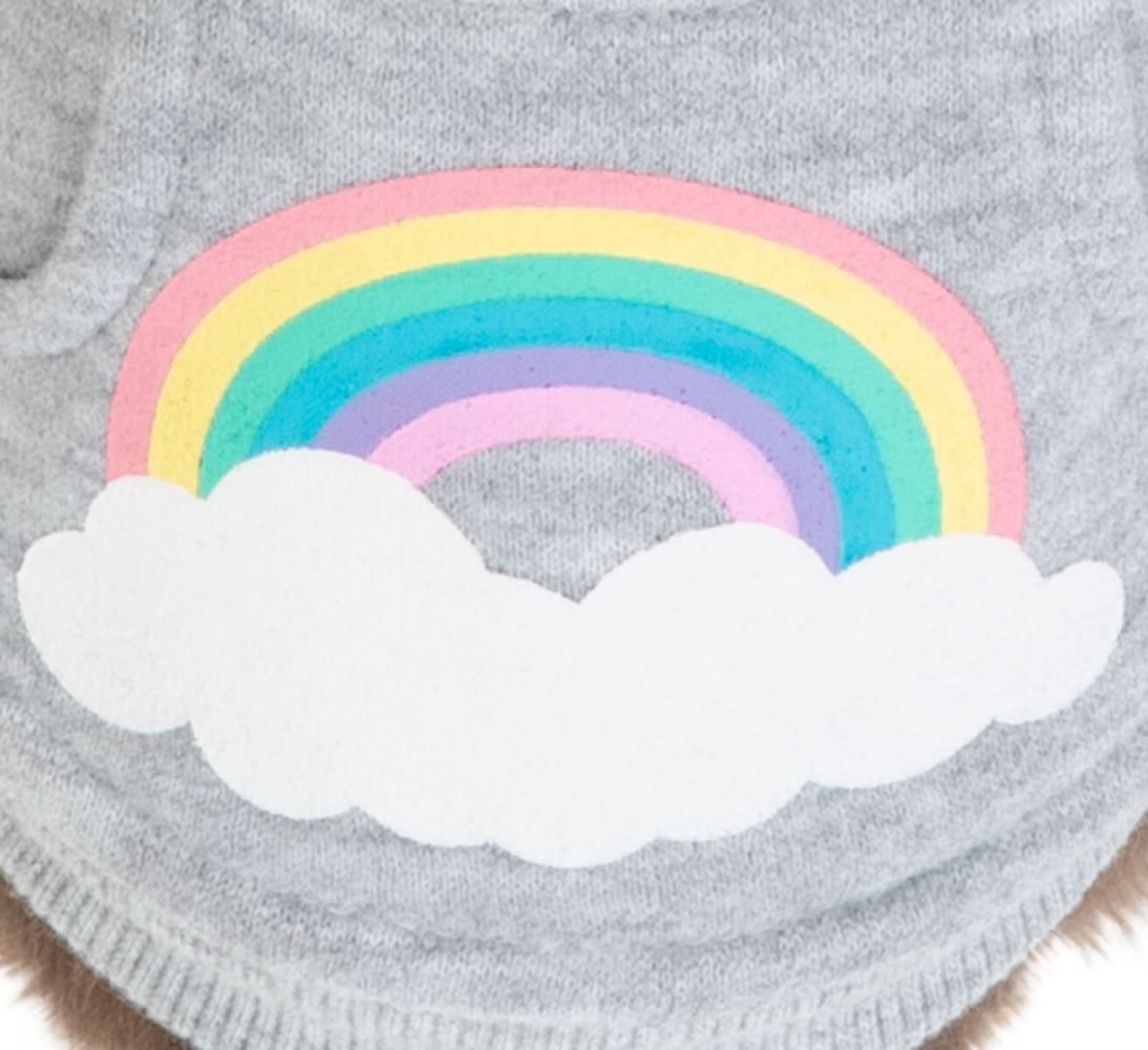 Zdjęcie Trixie Bluza z kapturem Rainbow Falls  jasnoszara 18 cm