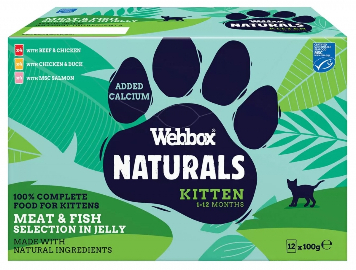Zdjęcie Webbox Multipak saszetek Naturals dla kociąt w galaretce Kitten Fish & Meat Selection in jelly 12x100g