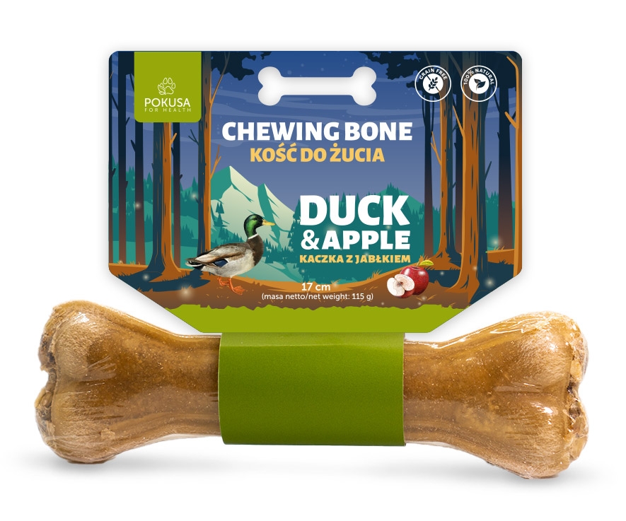 Zdjęcie Pokusa Feel The Wild Chewing Bone kośc do żucia kaczka i jabłko 17 cm