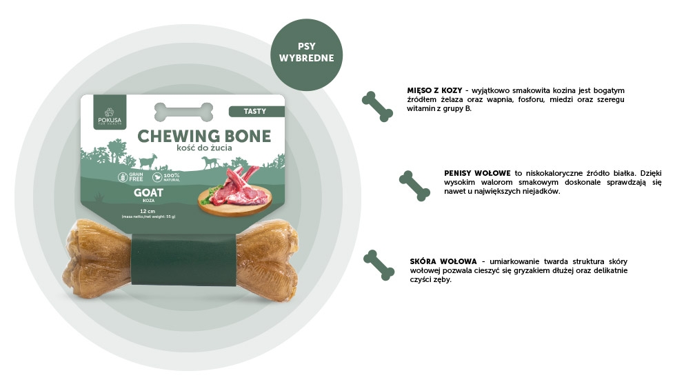 Zdjęcie Pokusa Premium Selection Chewing Bone kość do żucia Tasty 17 cm