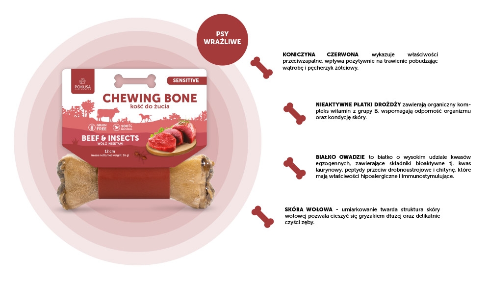 Zdjęcie Pokusa Premium Selection Chewing Bone kość do żucia Sensitive 12 cm