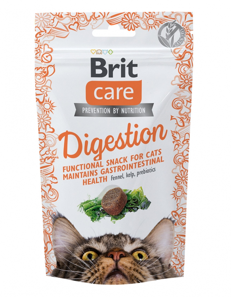 Zdjęcie Brit Care Cat Snack Digestion naturalny przysmak dla kota wspomagający trawienie 50g