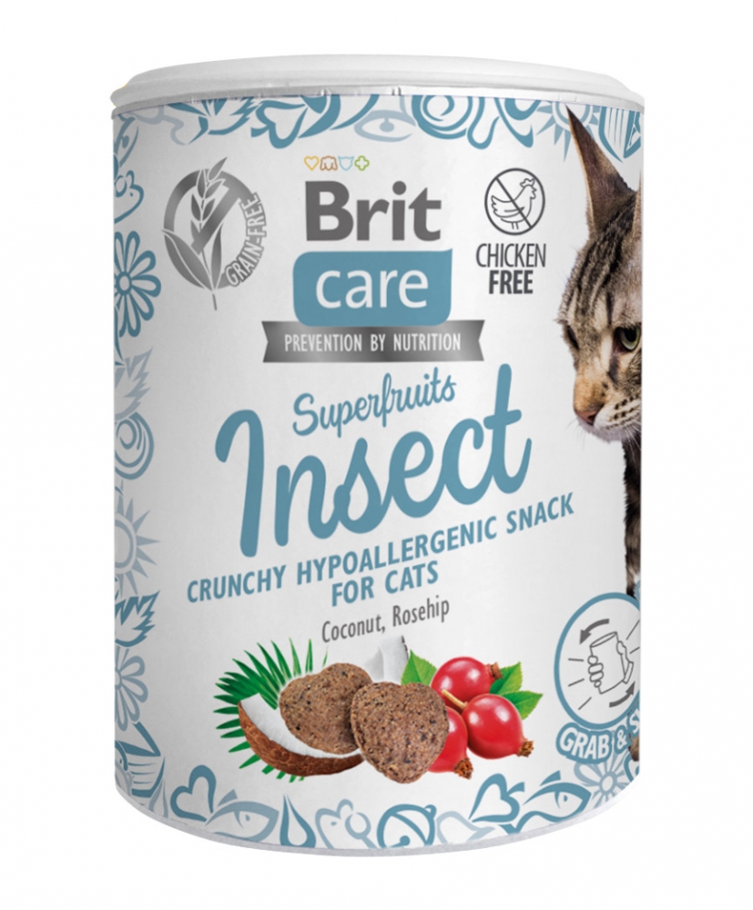 Zdjęcie Brit Care Cat Snack Superfruits Insects naturalne przysmaki dla kota hipoalergeniczne 100g