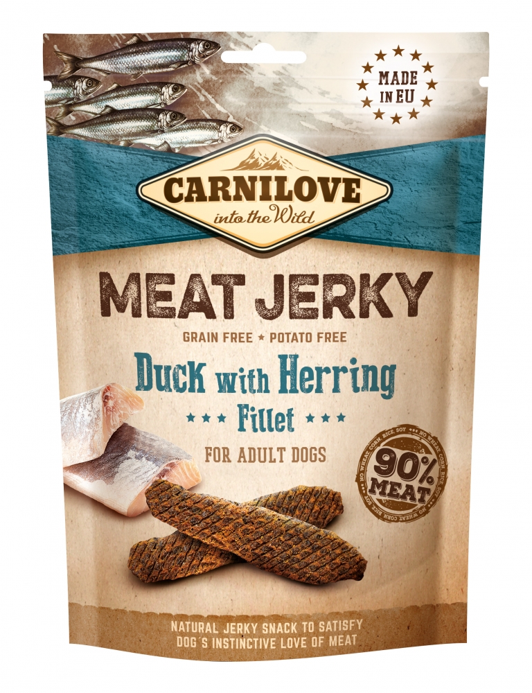 Zdjęcie Carnilove Meat Jerky smakołyki z suszonego mięsa  Duck & Herring Fillet 100g