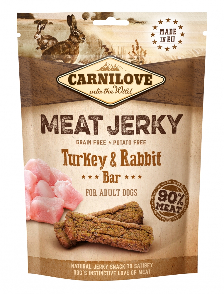 Zdjęcie Carnilove Meat Jerky smakołyki z suszonego mięsa  Turkey & Rabbit Bar 100g