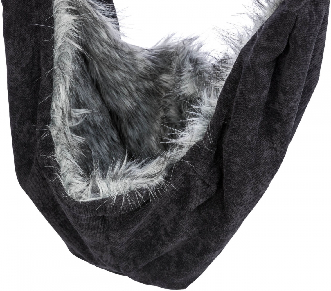 Zdjęcie Trixie Nosidło Soft przednie z futerkiem dla zwierząt do 5 kg wagi czarne / szare 22 × 20 × 60 cm