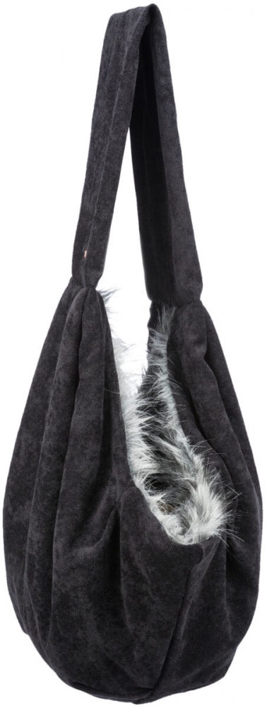 Zdjęcie Trixie Nosidło Soft przednie z futerkiem dla zwierząt do 5 kg wagi czarne / szare 22 × 20 × 60 cm