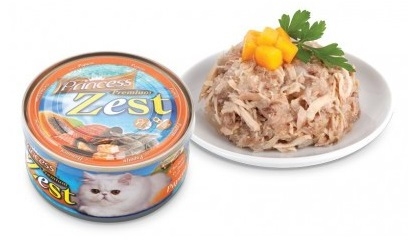 Zdjęcie Princess Premium Cat Zest puszka  kurczak, tuńczyk i papaja 170g