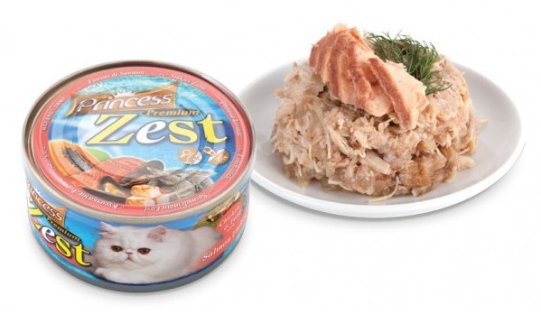Zdjęcie Princess Premium Cat Zest puszka  kurczak, tuńczyk i łosoś 170g