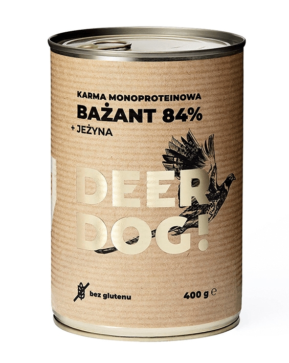 Zdjęcie Deer Dog Monoproteinowa karma mokra dla psa puszka bażant + jeżyna 400g