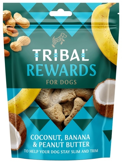 Zdjęcie Tribal Rewards ciastka dla psa kokos, banan i masło orzechowe 125g