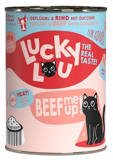 Zdjęcie Lucky Lou Lifestage Adult puszka dla dorosłych kotów Drób i wołowina 400g