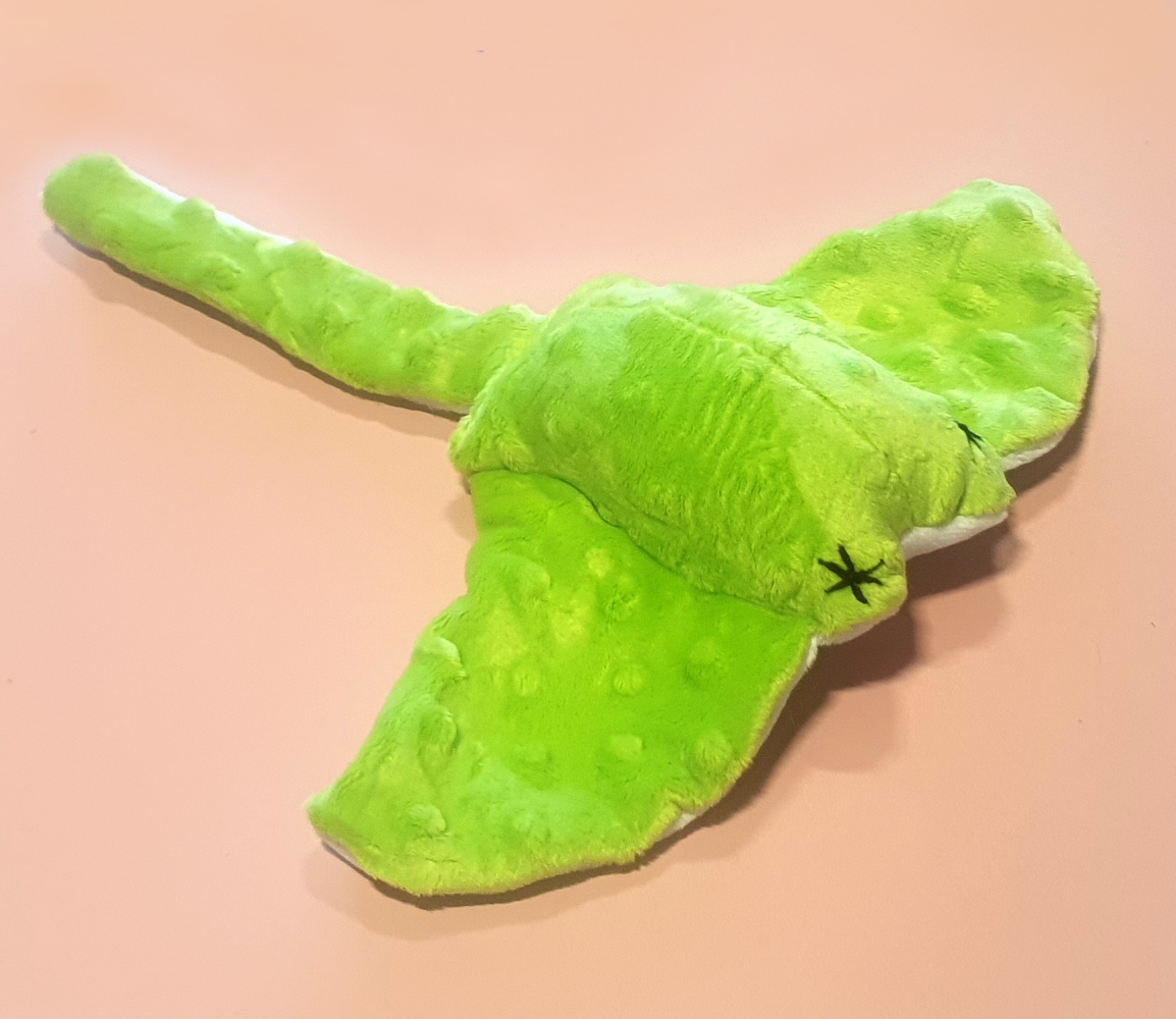 Zdjęcie Kotul Craft Płaszczka z kocimiętką zabawka dla kota  limonkowa pasja minky 25 x 27 cm