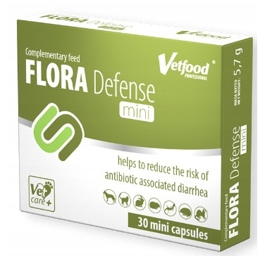 Zdjęcie Vetfood Flora Defense Mini na trawienie  dla psów i kotów 30 kaps. 