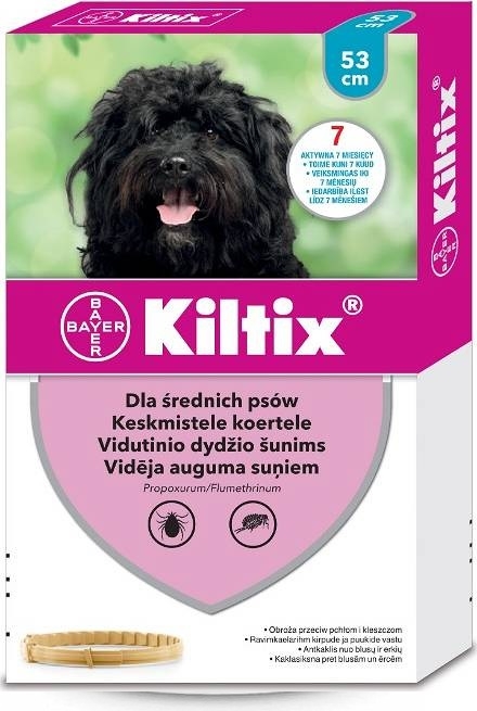 Zdjęcie Bayer Kiltix obroża przeciw pchłom i kleszczom  dla średnich psów 53 cm