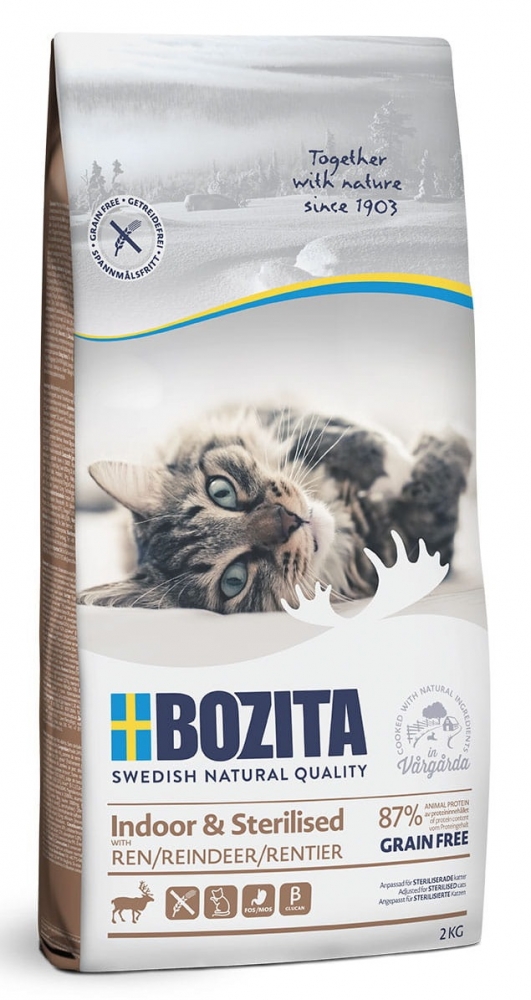 Zdjęcie Bozita Feline Indoor & Sterilised Reindeer  dla kotów domowych lub sterylizowanych 2kg
