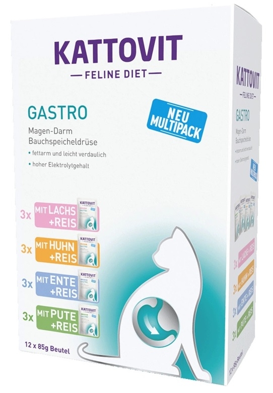 Zdjęcie Kattovit Multipak Feline Diet Gastro saszetki   12x85g