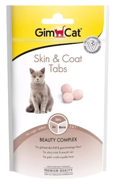 Zdjęcie Gimcat Skin & Coat Tabs  tabletki na zdrową sierść dla kotów 40g