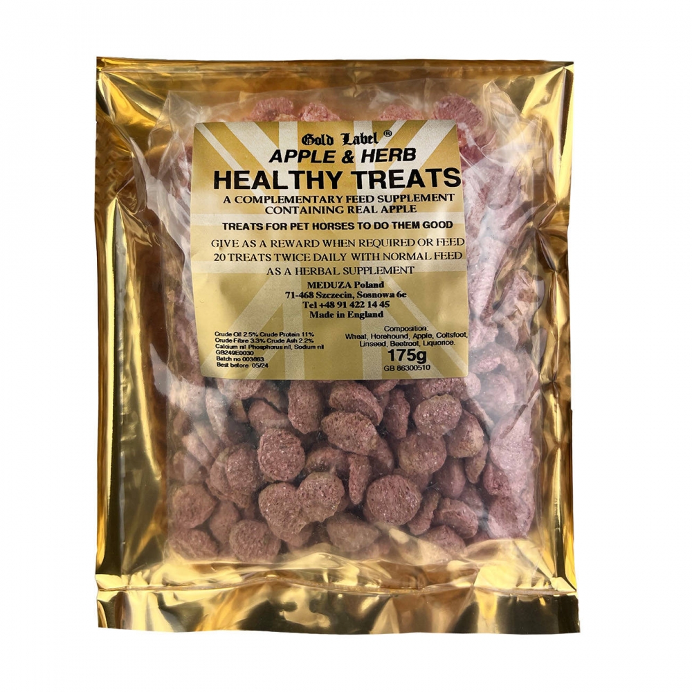 Zdjęcie Gold Label Healthy Treats smakołyki dla konia  Apple & Herb 175g