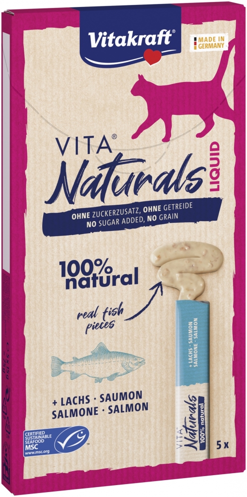 Zdjęcie Vitakraft Cat Vita Naturals Liquid Snack sos dla kota  z łososiem 5 szt.