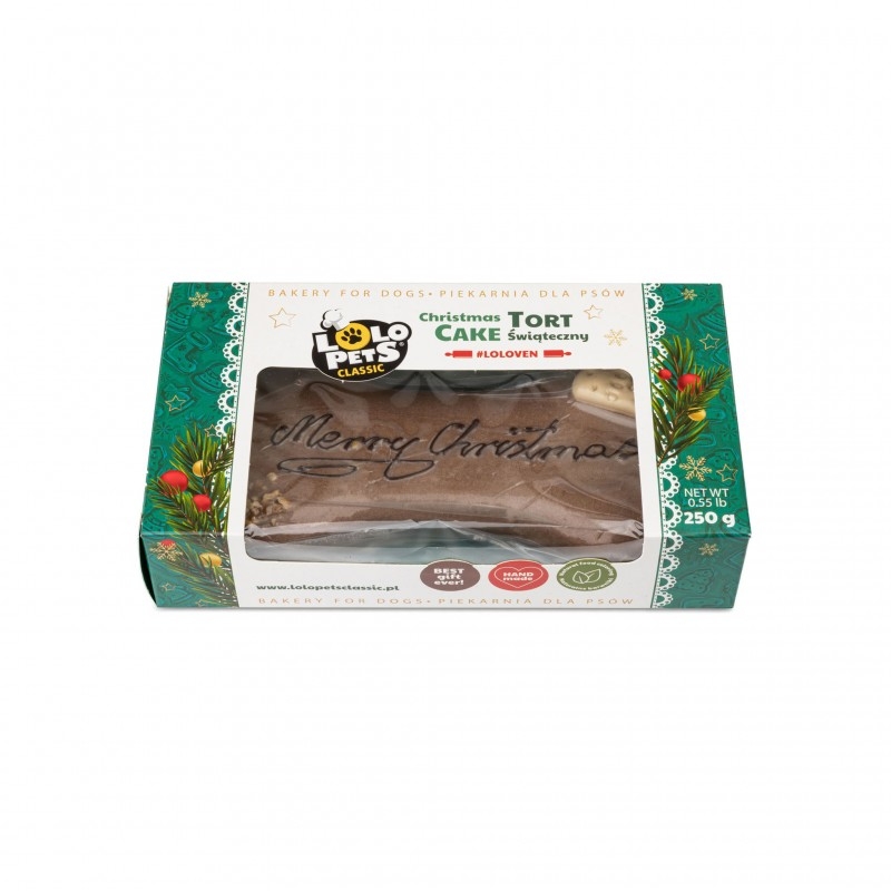 Zdjęcie Lolo Pets Tort świąteczny dla psa  Merry Christmas orzechowo - czekoladowy 250g