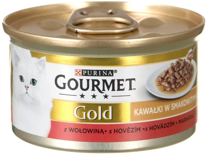 Zdjęcie Gourmet Gold Kawałki w smakowitym sosie  z wołowiną 85g
