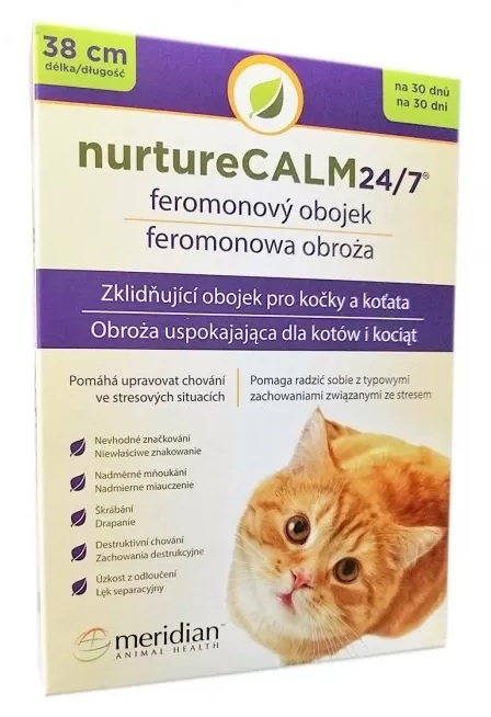Zdjęcie Meridian nurtureCALM Feline Calming Collar obroża feromonowa dla kota 38 cm