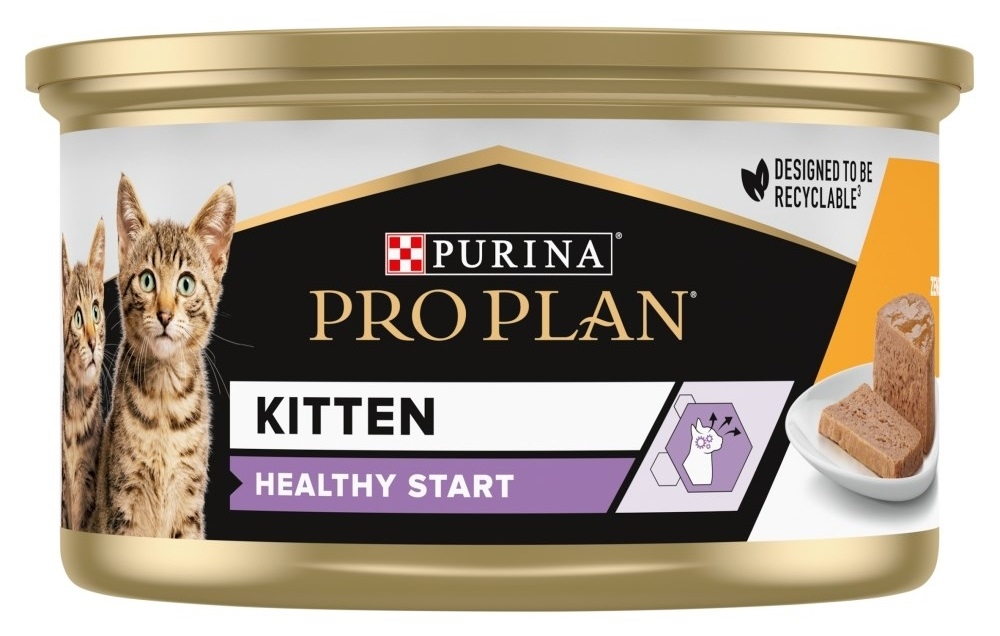 Zdjęcie Purina Pro Plan Cat Kitten Healthy Start puszka mus bogata w kurczaka 85g