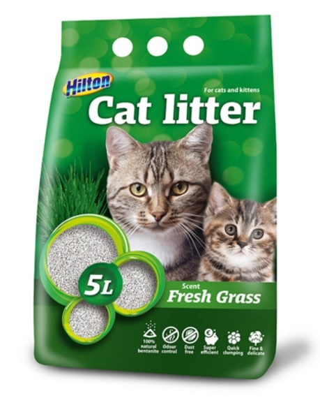 Zdjęcie Hilton Żwirek Compact o zapachu trawy  dla kotów i kociąt 5l