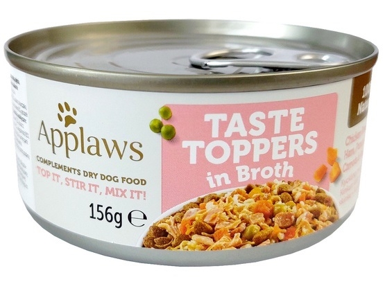 Zdjęcie Applaws Taste Toppers puszka dla psa  kurczak, szynka i warzywa w bulionie 156g