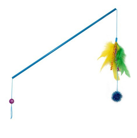Zdjęcie Petstages Interact: Pounce 'n Play patyczek z piórkami na sznurku  45cm
