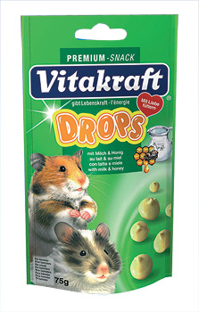 Zdjęcie Vitakraft Drops Honey&Milk dla chomika  dropsy z mlekiem i miodem 75g