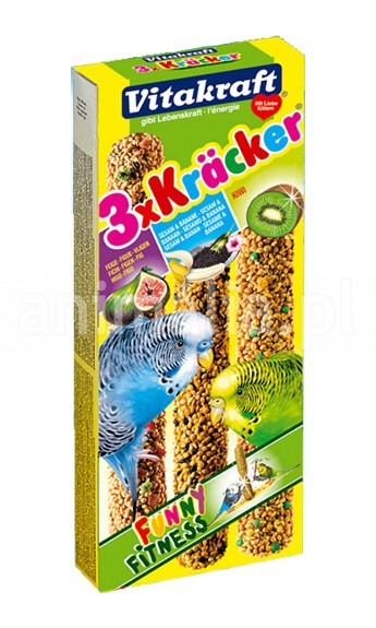 Zdjęcie Vitakraft 3 x Kracker  kolby dla papużki (figa, sezam, kiwi) 3 szt.