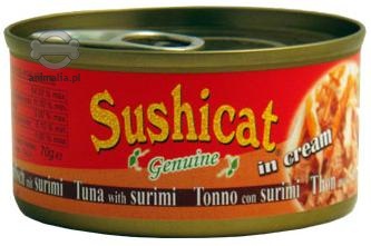 Zdjęcie Sushicat Puszka dla kotów  tuńczyk z krabami w kremie 70g