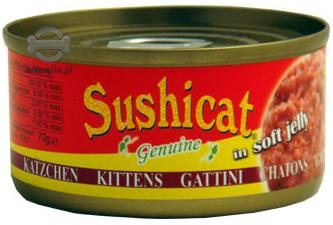 Zdjęcie Sushicat Puszka Kitten dla kociąt  kurczak z tuńczykiem w galaretce 70g
