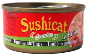 Zdjęcie Sushicat Puszka dla kotów  tuńczyk z krewetkami w sosie 70g