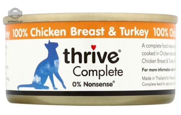 Zdjęcie Thrive Cat Complete 100% chicken & turkey puszka   kurczak i indyk 100% 75g