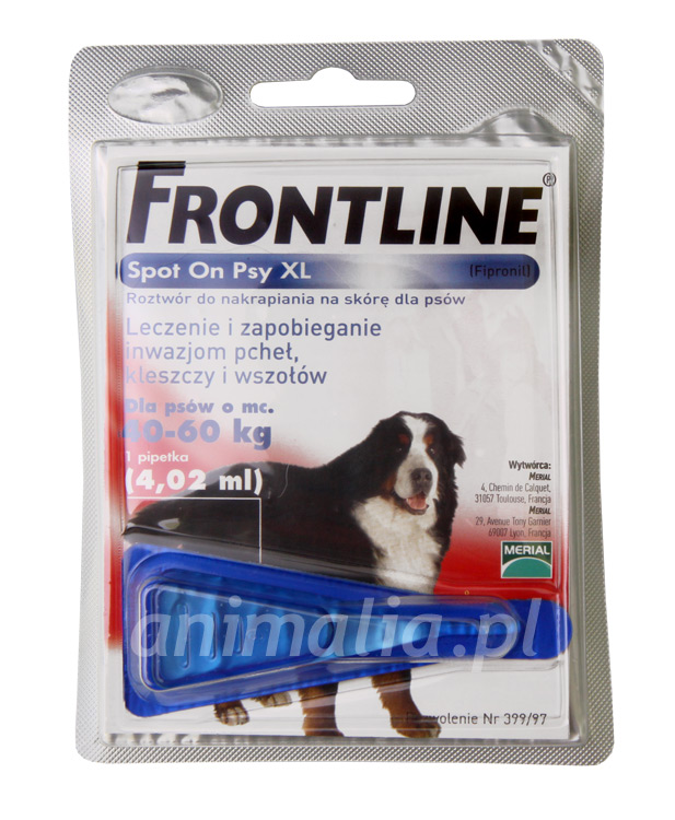 Zdjęcie Frontline Spot On Pies  dla psów XL (40-60 kg) 1 x 4.02 ml