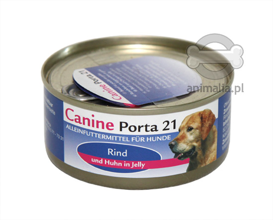 Zdjęcie Canine Porta 21 Puszka dla psa  wołowina z kurczakiem w galaretce 156g