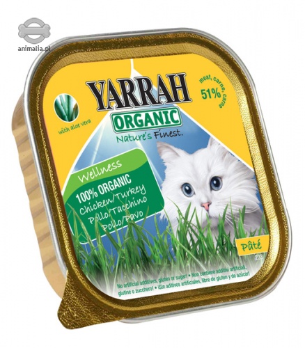 Zdjęcie Yarrah Bio Natures Finest tacka dla kota  pasztet z kurczaka z aloesem 100g