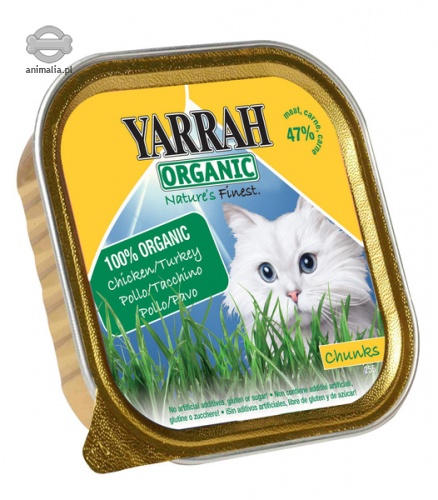 Zdjęcie Yarrah Bio Natures Finest tacka dla kota  kawałki z kurczaka w sosie 100g