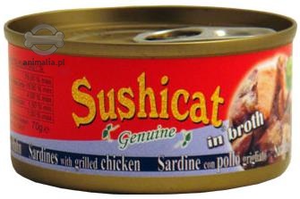Zdjęcie Sushicat Puszka dla kotów  sardynki z grilowanym kurczakiem w sosie 70g
