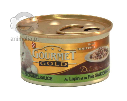Zdjęcie Gourmet Gold Delicatesse en Sauce  kawałki królika z wątróbką w sosie beszamelowym 85g