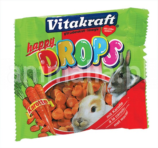 Zdjęcie Vitakraft Happy Drops dla królika  dropsy marchwiowe 40g