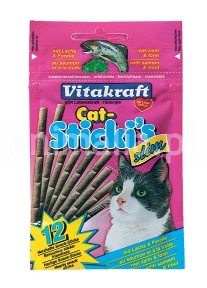Zdjęcie Vitakraft Cat Stickis Slim pałeczki mięsne dla kota  z łososiem i pstrągiem 12 szt.